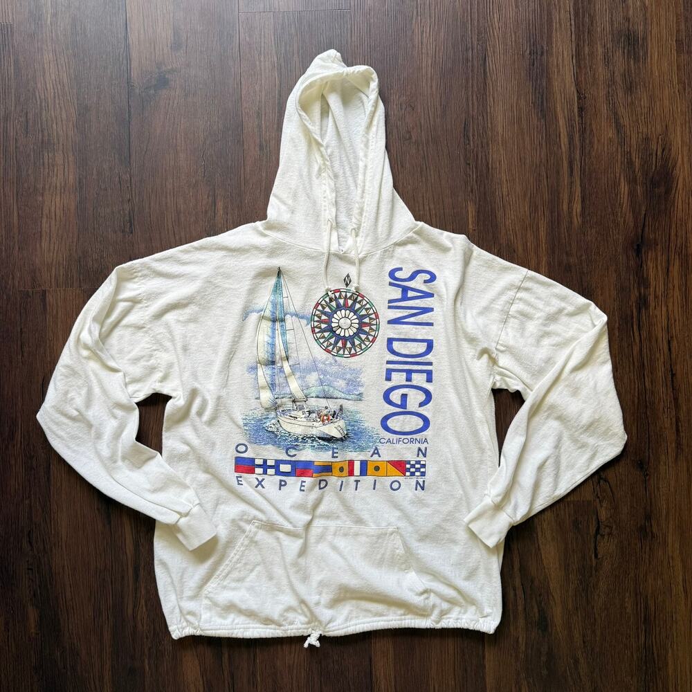 Stanley Michaels San Diego Sailing Graphic Hoodie Men’s M Nautical